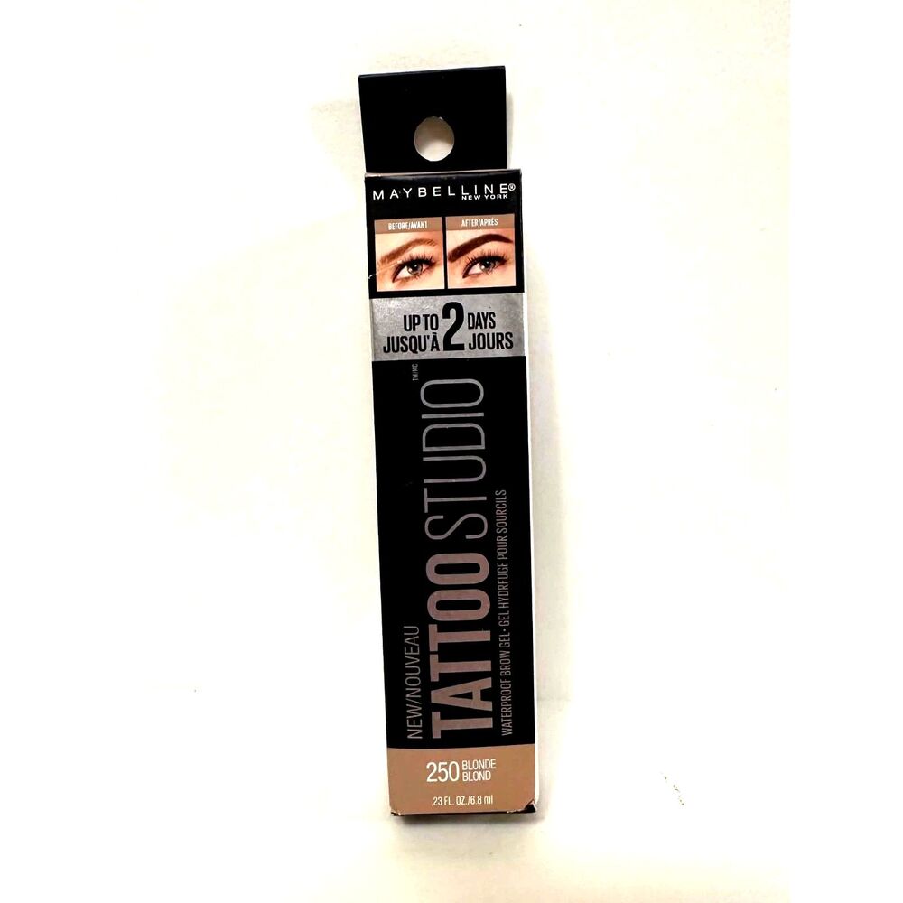Maybelline Tattoo Studio Waterproof Eyebrow Gel # 250 Blonde New In Box